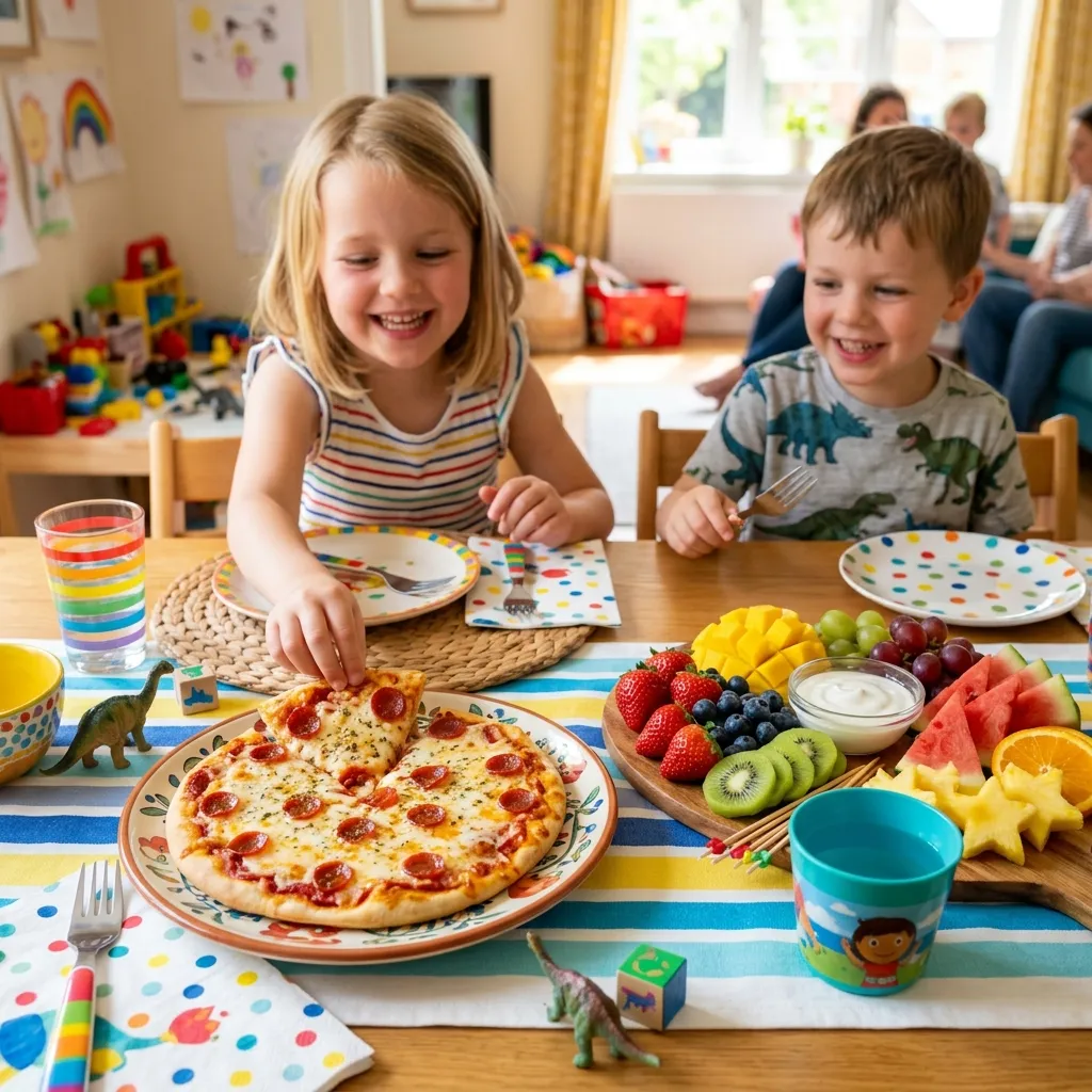 Family dining with kids meal at Diomard